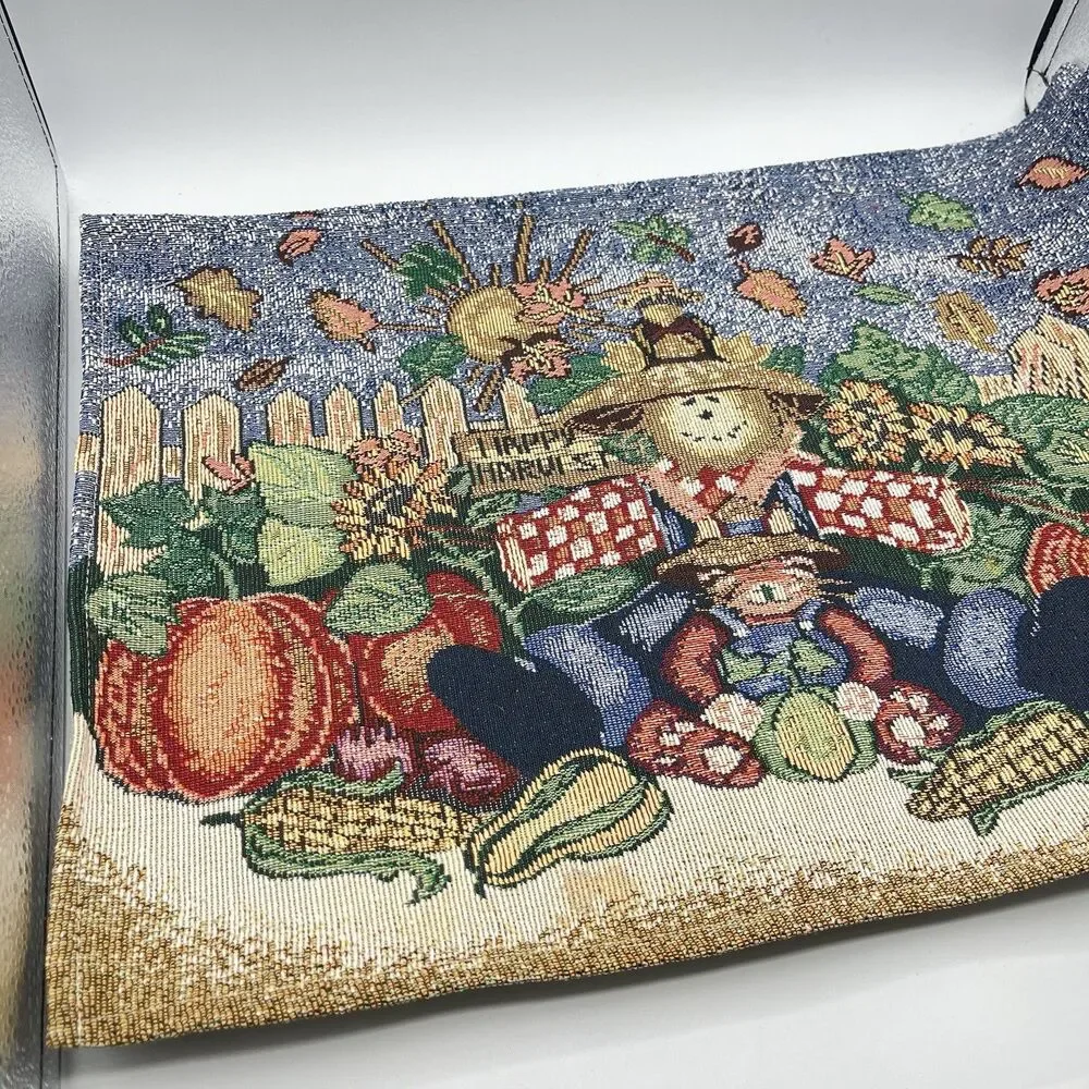 Vintage Tapestry Cotton Happy Harvest Placemats - Set Of 6